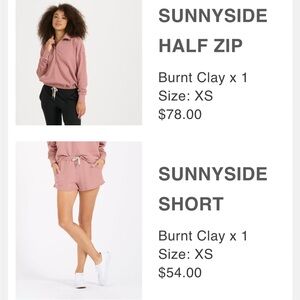 Sunnyside Half zip and Short set. XS.